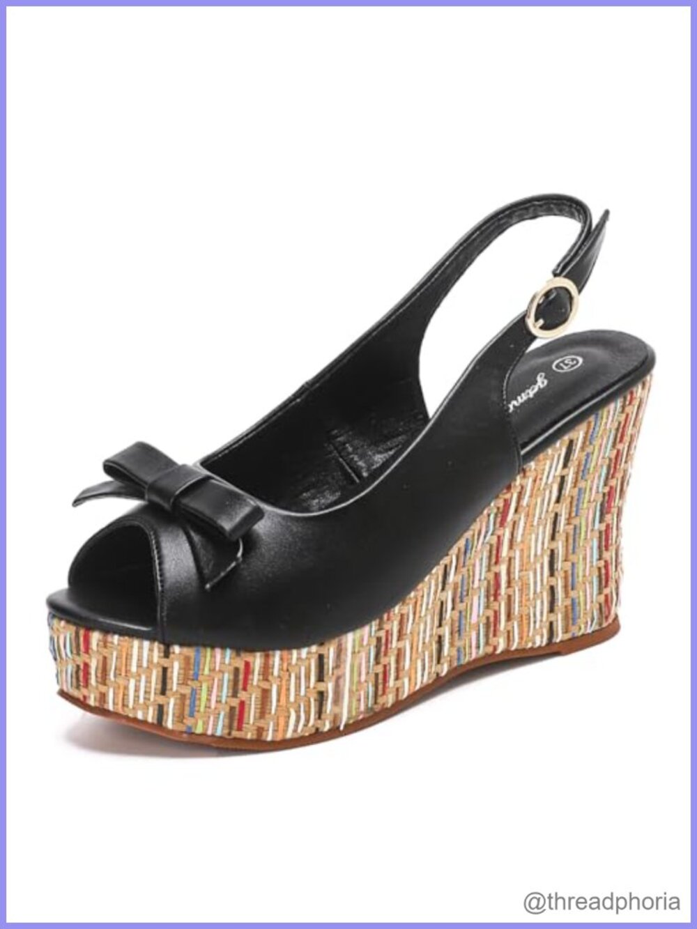 Women's Platform Wedge Sandals Pearls Slingback Peep Toe High Heels
